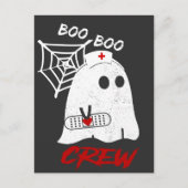 Carte Postale BOO boo infirmière équipage tee, drôle halloween i (Devant)