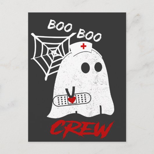 Carte Postale BOO boo infirmière équipage tee, drôle halloween i (Devant)