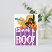 Carte Postale BOO ! Chat d'Halloween effrayant (Debout devant)