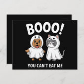 Carte Postale Boo Vous ne pouvez pas me manger Chiens et Chats D (Devant / Derrière)