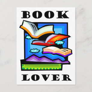 Carte Postale "Book Lover" - Livres et pages volants pour la lec