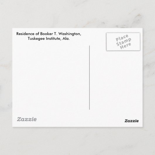 Carte Postale Booker T. Washington, Tuskegee Institute, Ala. (Dos)