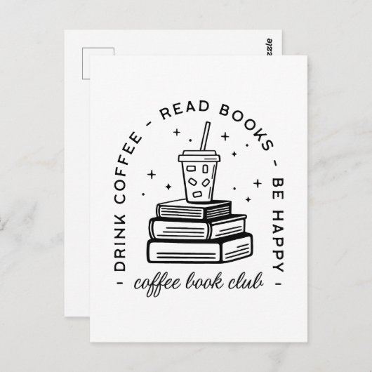 Carte Postale Books et café amoureux club de lecture groupe rése (Devant / Derrière)