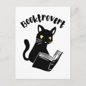 Carte Postale Booktrovert chat avec livre (Devant)