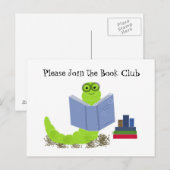 Carte Postale Bookworm - Book Club Invitation (Devant / Derrière)