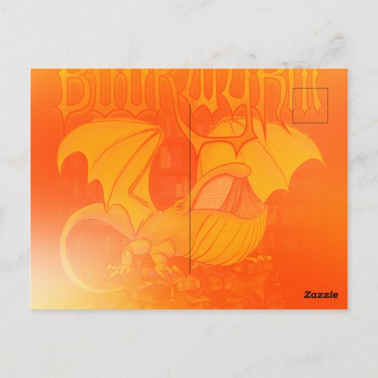 Carte Postale Bookwyrm : The Library Dragon (Dos)