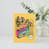 Carte Postale Boombox audio rétro. (Debout devant)
