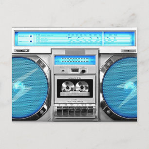 Carte Postale Boombox bleu