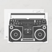 Carte Postale Boombox des années 80 (Devant / Derrière)