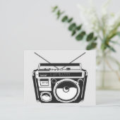 Carte Postale Boombox Grey des années 80 rétro (Debout devant)