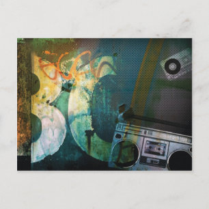 Carte Postale Boombox Grunge