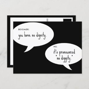 Carte Postale boomer no diggity blague