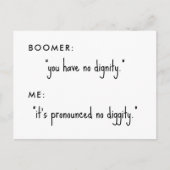 Carte Postale boomer no diggity blague (Devant)