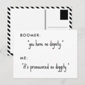 Carte Postale boomer no diggity blague (Devant / Derrière)