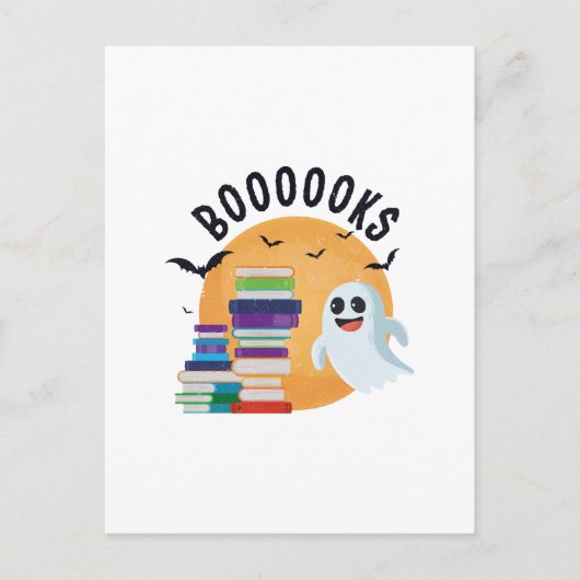Carte Postale Boooooks Halloween, Booooks Cute Halloween (Devant)