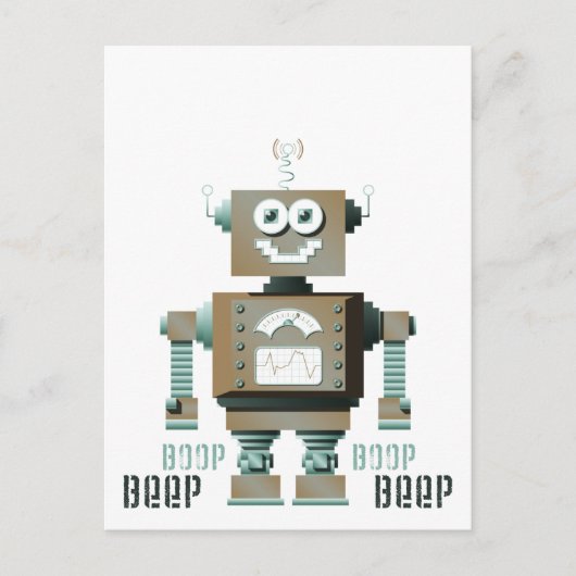 Carte Postale Boop Beep Toy Robot Postcard (lt) (Devant)