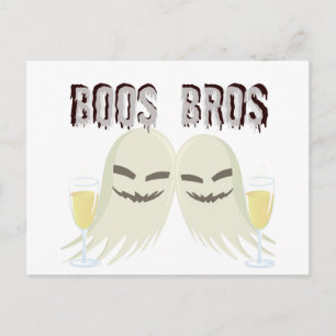 CARTE POSTALE BOOS BROS GHOSES AVEC BOOZE FUNNY PRINT