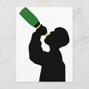 Carte Postale booster d'anniversaire au champagne