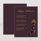 Carte Postale Boot et Citrouille de sorcière ・ Invitation d'Hall (Devant / Derrière)