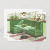 Carte Postale Booth les années 50 Green Kitchen (Devant / Derrière)