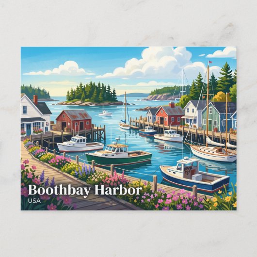 Carte Postale Boothbay Harbor États-Unis (Devant)