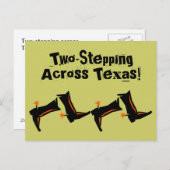 Carte Postale Boots Cowboy Deux pas à travers Texa (Devant / Derrière)