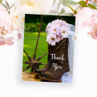 Boots de cowboy Rustique Rose Daisées Merci Mariag