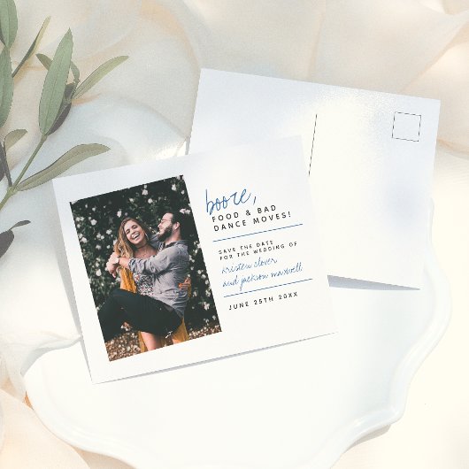 Carte Postale Booze Food & Bad Dance Moving | Écriture manuelle 