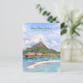 Carte Postale Bora Bora Île de Tahiti Aquarelle Évasion Tropical (Debout devant)