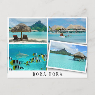 Carte Postale Bora Bora lagoon collage with loose image