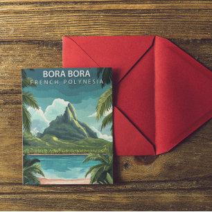 Carte Postale Bora Bora Polynésie Vintage Tropical