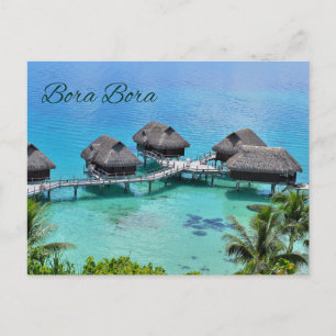 Carte Postale Bora Bora Tahiti Cabins Confortables dans l'Océan