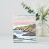 Carte Postale Bord de mer | Peinture aquarelle côtière (Debout devant)