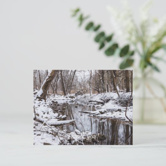 Carte Postale Bord de rivière enneigé (Debout devant)