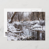 Carte Postale Bord de rivière enneigé (Devant / Derrière)