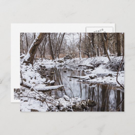 Carte Postale Bord de rivière enneigé (Devant / Derrière)