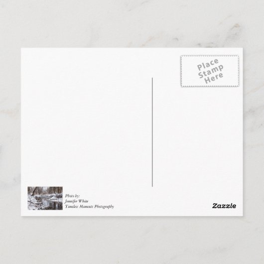 Carte Postale Bord de rivière enneigé (Dos)