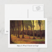 Carte Postale Bord d'un bois, Vincent van Gogh. (Devant / Derrière)