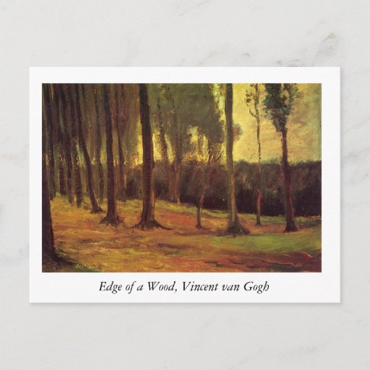 Carte Postale Bord d'un bois, Vincent van Gogh. (Devant)