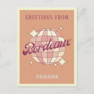 Carte Postale Bordeaux France disco Retro Vintage Postcard
