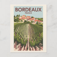 Bordeaux France Vignoble Voyage Art Rétro