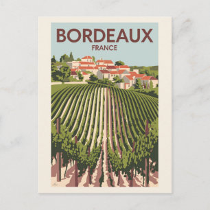 Carte Postale Bordeaux France Vignoble Voyage Art Rétro