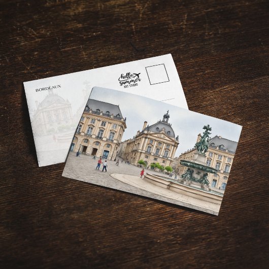 Carte postale Bordeaux France Watercolor