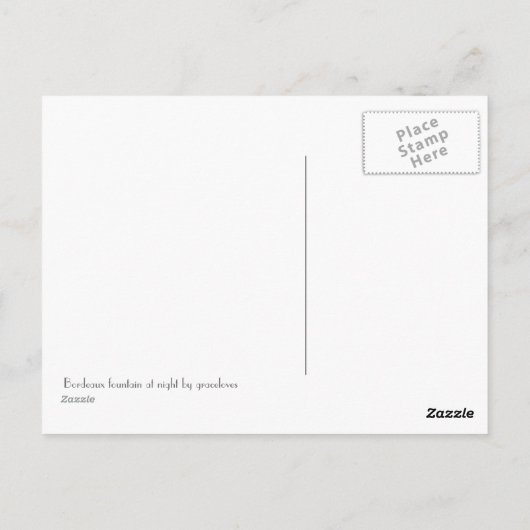 Carte Postale Bordeaux la nuit (Dos)