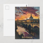 Carte Postale Bordeaux Twilight : Coucher de soleil Symphonie Nu (Devant / Derrière)