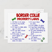 Carte Postale BORDER COLLIE Propriété Lois 2 (Devant / Derrière)
