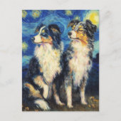 Carte Postale Border Collies de Van Gogh (Devant)