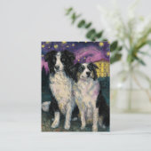 Carte Postale Border Collies de Van Gogh la nuit (Debout devant)