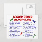 Carte Postale BORDER TERRIER Propriété Lois 2 (Devant / Derrière)