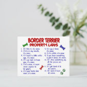 Carte Postale BORDER TERRIER Propriété Lois 2 (Debout devant)